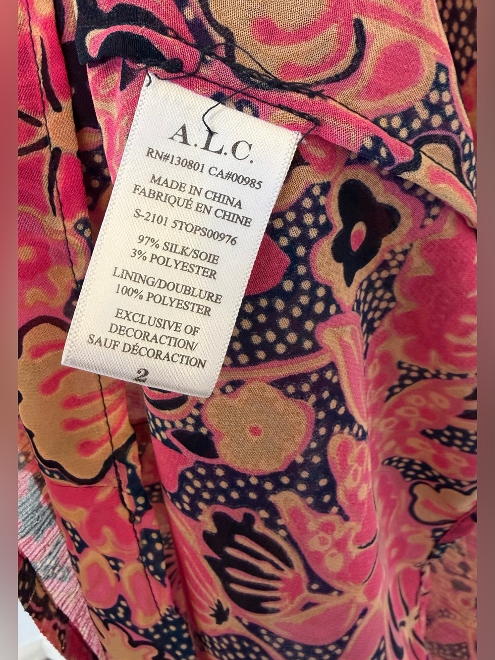A.L.C. Hayley Floral Metallic Silk Flutter Sleeve Blouse in Size 2 (XS) - Picture 7 of 12